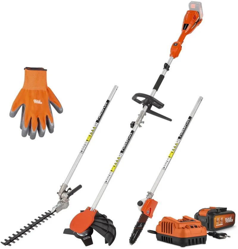 POWDPGMTS1 - Tuin multitool 4-in-1 borstelloos 40V - INCL. batterij 2X20V 5.0/2.5AH en lader - HANDSCH. - 3 ACC. by Powerplus – product image