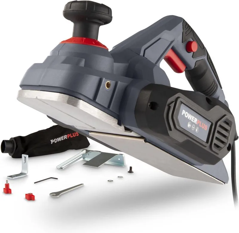 POWE80030 Schaafmachine - 900W - Zijgeleider - Schaafdiepteinstelling - Opvangzak - Incl. 2 messen von Powerplus – Produktbild