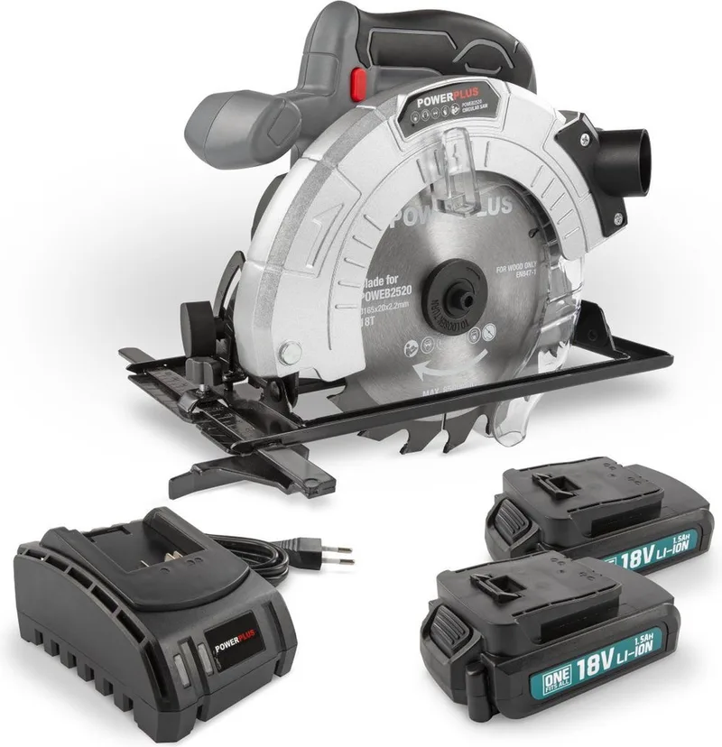 POWEBCSS2 Cirkelzaag - 18V - Incl. 2x batterij 18V 1.5Ah + lader by Powerplus – product image
