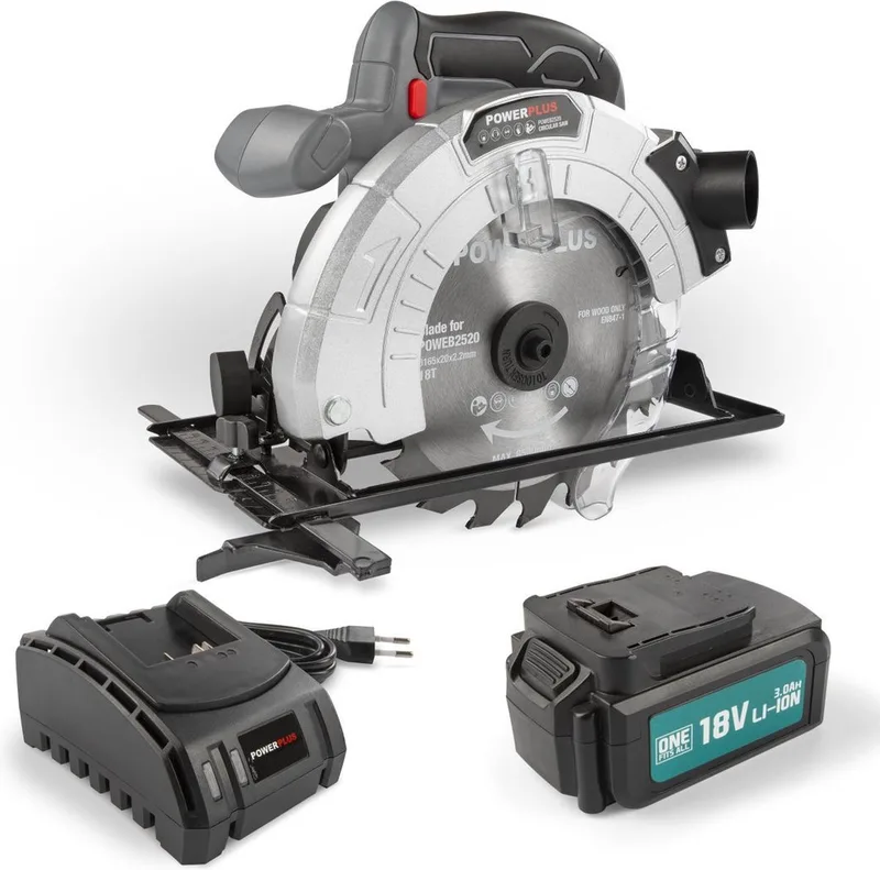 POWEBCSS3 Cirkelzaag - 18V - Incl batterij 18V 3.0Ah + lader by Powerplus – product image