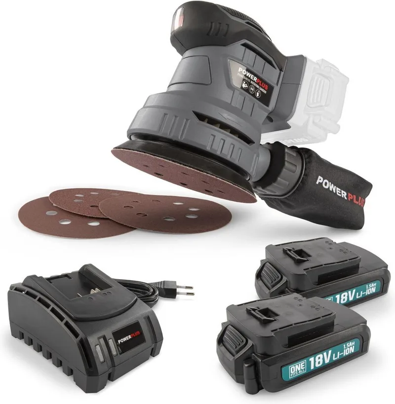 POWEBESS2 Excentrische schuurmachine - 18V+2XBATT. 1.5AH+LAD. de Powerplus – image du produit