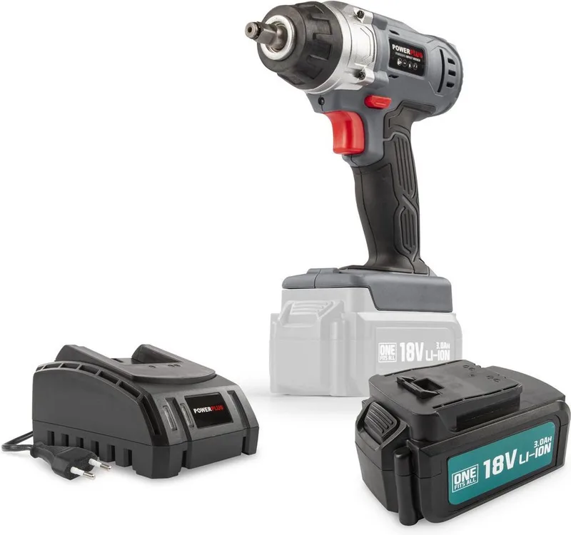 POWEBIWS3 Slagmoersleutel - 18V + Batterij 18v 3.0Ah + Lader de Powerplus – image du produit