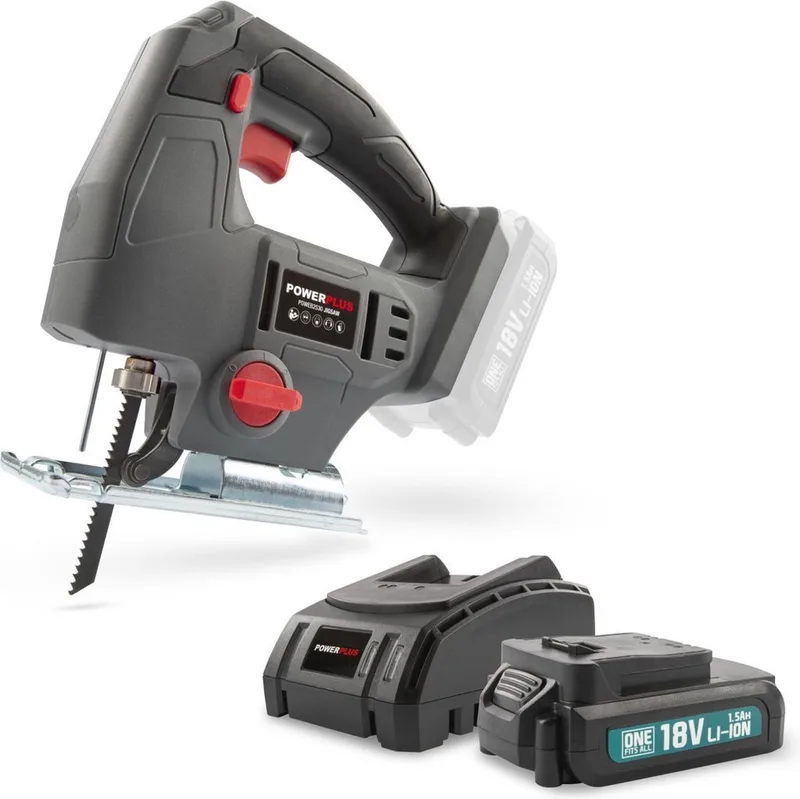 POWEBJSS1 Decoupeerzaag - 18V - incl. battery 18V 1.5Ah and charger - 1acc. de Powerplus – image du produit
