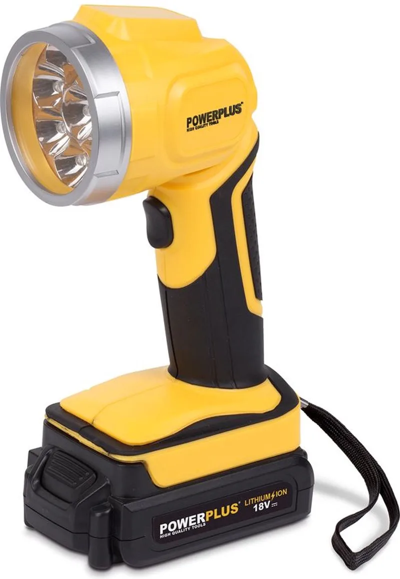 POWX0090LI LED werklamp 18V zaklamp 9 LED's de Powerplus, Jaune – image du produit