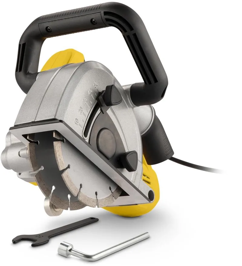 POWX0640 Muurfrees - Sleufmachine - Sleuvenfrees - 1700W - 2x Ø150mm - Softstart - Zaagbladen verstelbaar von Powerplus, Gelb – Produktbild 1 von 2