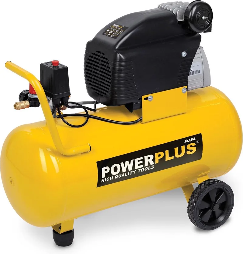 POWX1760 Compressor - Luchtcompressor - 1500W - 8 bar - 50L tankinhoud by Powerplus, Yellow – product image