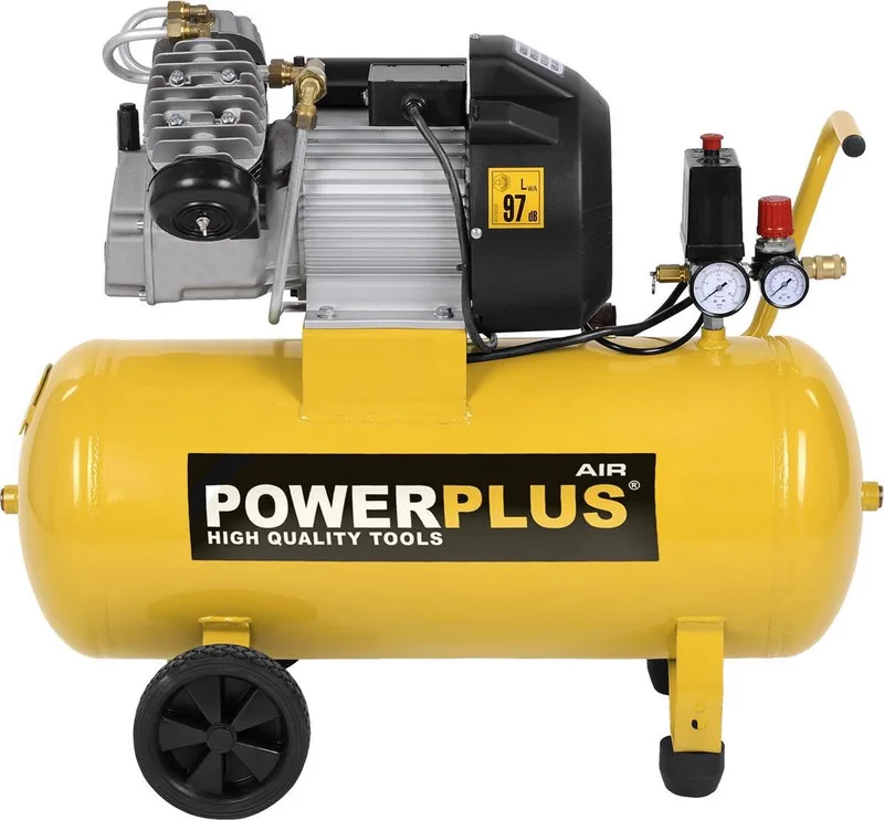 POWX1770 Compressor - Luchtcompressor - 2200W - 9 bar - 50L tankinhoud by Powerplus, Yellow – product image