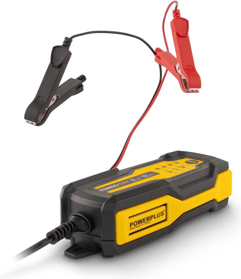 slimme lader POWX4201, 12V batterijen, 3 - 60 Ah, wintermodus, acculader voor auto von Powerplus – Produktbild