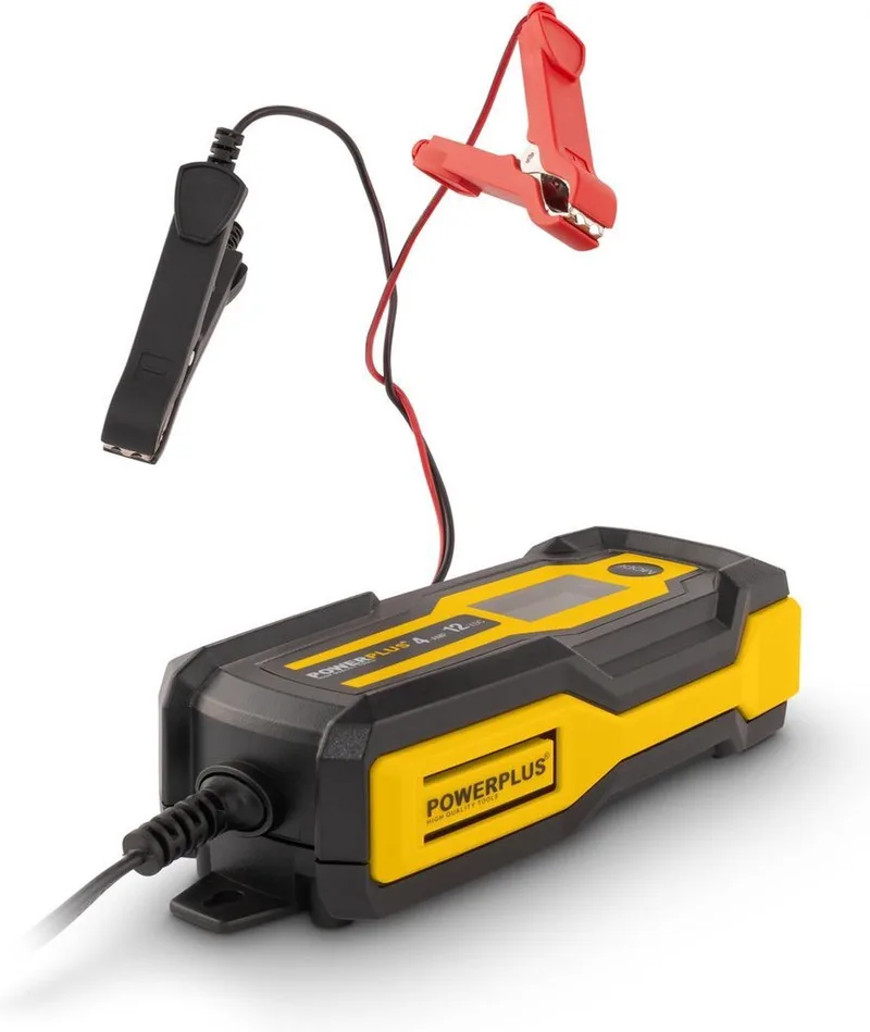 slimme lader POWX4203, 12V batterijen, 3 - 120 Ah, druppellader, wintermodus, acculader voor auto by Powerplus – product image