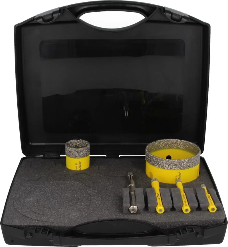 gatzaag set diamond dry 5-delig - koker - centreerboor ZK 10mm de Pro-Fit – image du produit