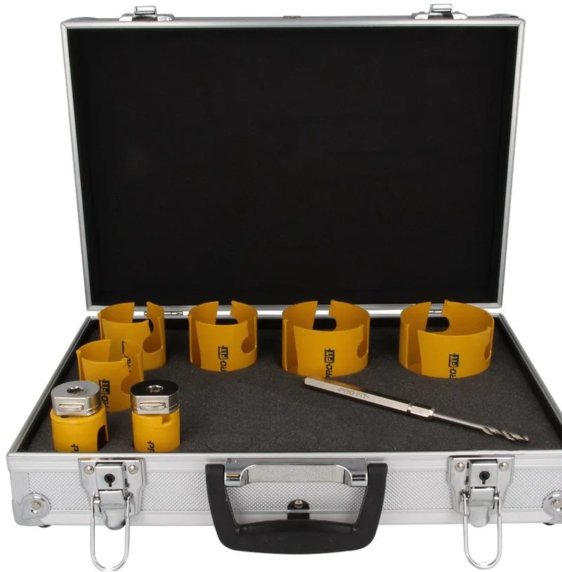 Multi Purpose gatzagen set in koffer 7 stuks 35-41-50-56-60-76-80 mm met adapters von Pro-Fit – Produktbild