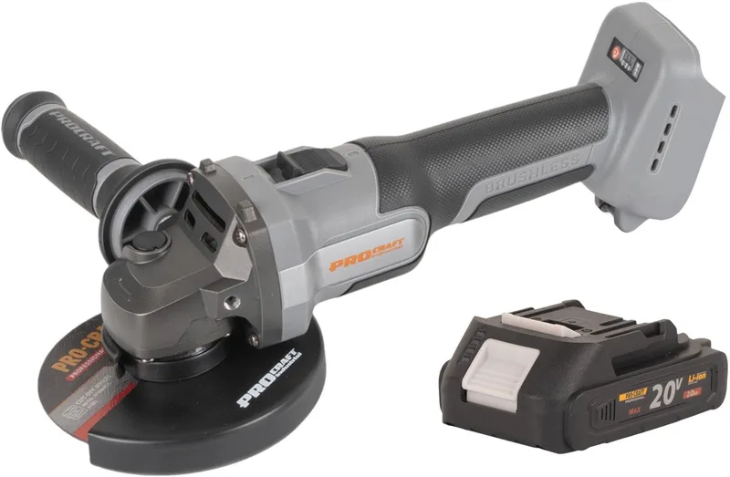 AG125Abb accu haakse slijper 20 V 125 mm borstelloos + 1x accu 2,0 Ah - zonder oplader van Procraft – productafbeelding