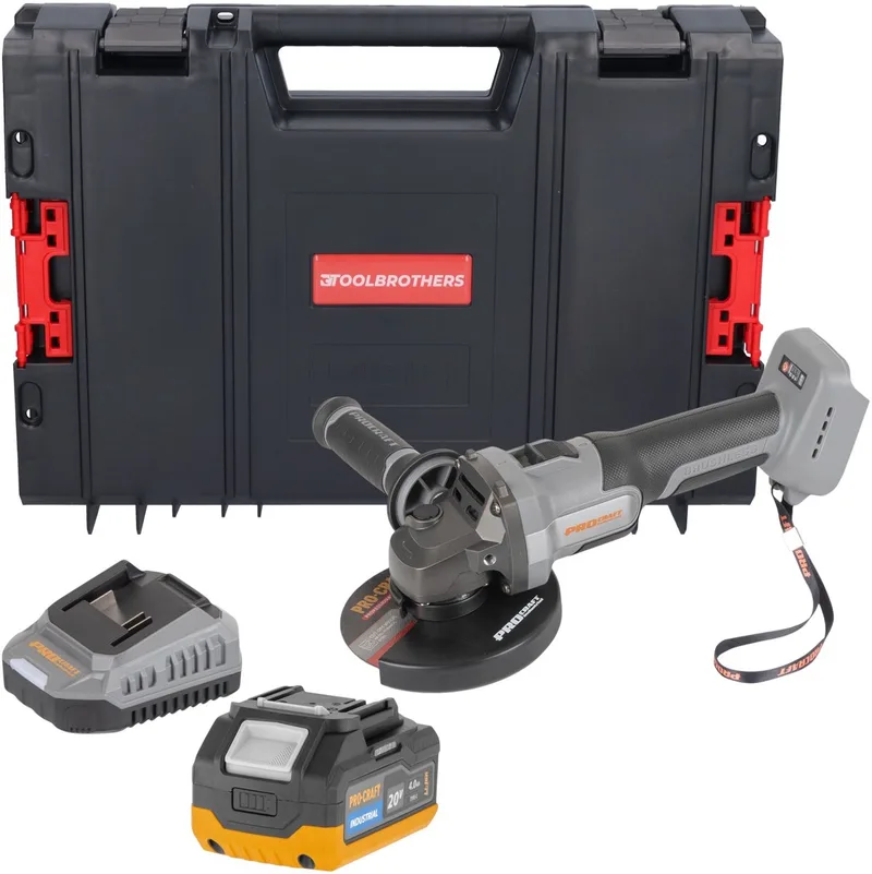 AG125Abb accu-haakse slijper 20 V 125 mm borstelloos Solo - zonder accu, zonder oplader von Procraft – Produktbild