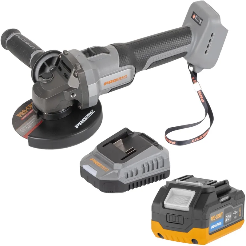 AG125Abb accu-haakse slijper 20 V 125 mm borstelloos Solo - zonder accu, zonder oplader von Procraft – Produktbild