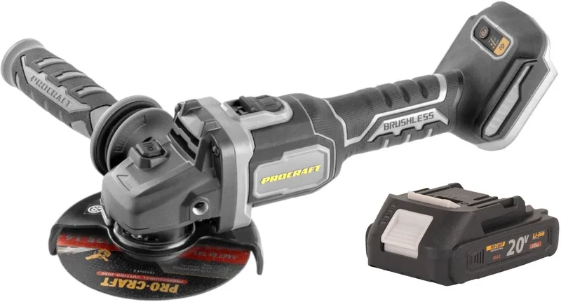AG125Bbb accu haakse slijper 20 V 125 mm borstelloos + 1x accu 2,0 Ah - zonder oplader von Procraft – Produktbild