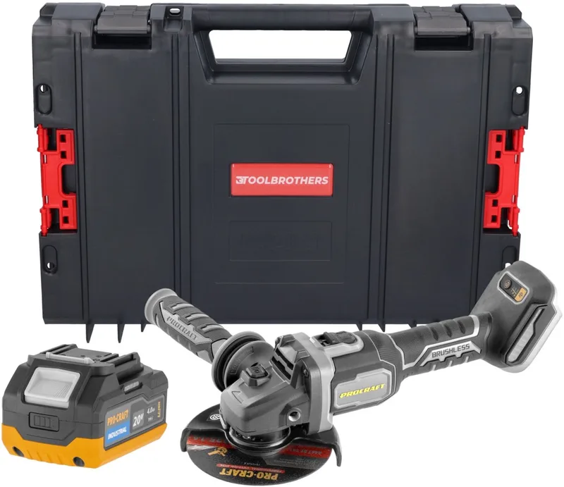 AG125Bbb accu-haakse slijper 20 V 125 mm borstelloos Solo - zonder accu, zonder oplader de Procraft – image du produit