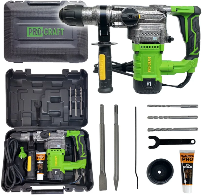 BH1300 combihamer 1050 watt 4,5 J SDS plus + koffer van Procraft – productafbeelding