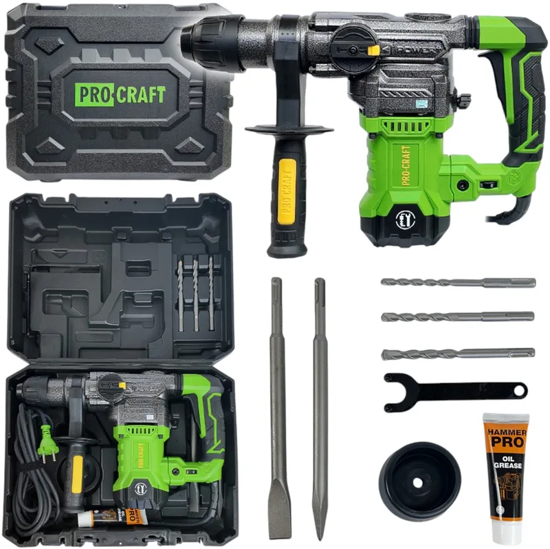 BH1800 combihamer 1500 watt 5,5 joule SDS-Plus van Procraft – productafbeelding