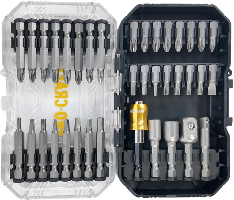 BS-37 bitset 37-delig S2 staal Phillips / Pozidriv / Torx / Hex / sleuf / vierkant de Procraft – image du produit