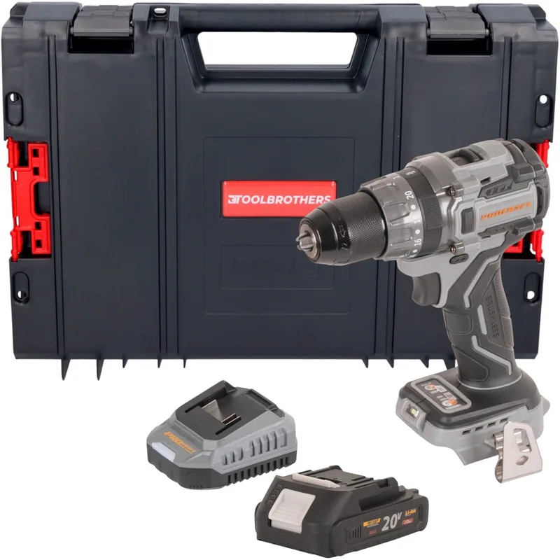 CD20Abb accu-klopboormachine 20 V 85 Nm + 1x accu 2,0 Ah + oplader + RHINO Toolcase von Procraft – Produktbild