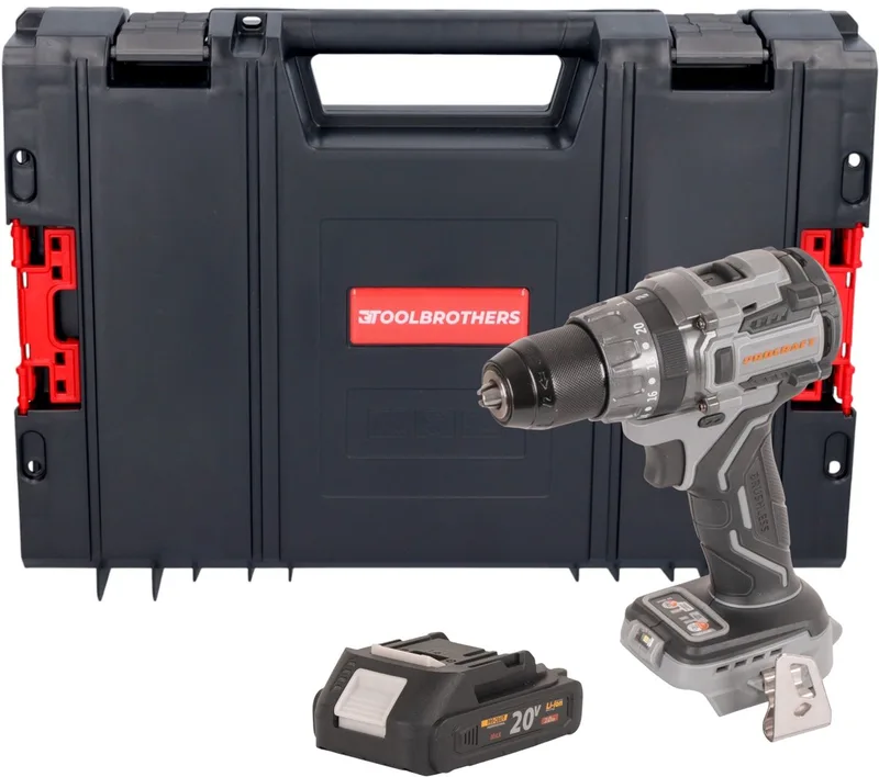 CD20Abb accu-klopboormachine 20 V 85 Nm + 1x accu 2,0 Ah + RHINO-gereedschapskoffer - zonder oplader van Procraft – productafbeelding