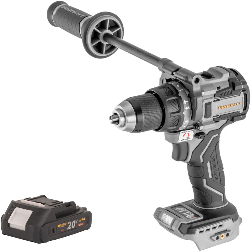 CD20C-BB accu-klopboormachine 20 V 120 Nm borstelloos + 1x accu 2,0 Ah - zonder oplader från Procraft – produktbild