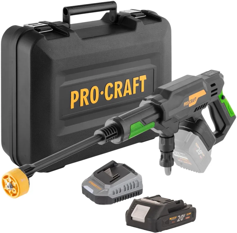 CW20bb accu-hogedrukreiniger 20 V 30 bar 180 l/u borstelloos + 1x accu 2,0 Ah + oplader + koffer de Procraft – image du produit