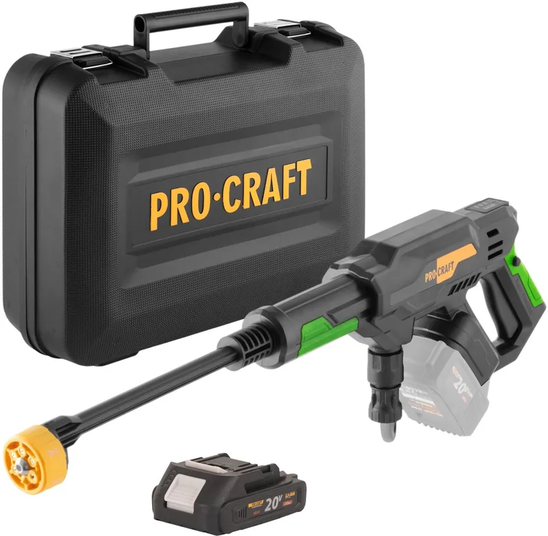 CW20bb accu-hogedrukreiniger 20 V 30 bar 180 l/u borstelloos + 1x accu 2,0 Ah + koffer - zonder oplader van Procraft – productafbeelding