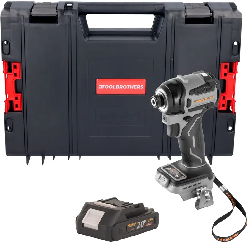 ID20Abb accu-slagmoersleutel 20 V 180 Nm 1/4" + 1x accu 2,0 Ah + RHINO-gereedschapskoffer - zonder oplader de Procraft – image du produit