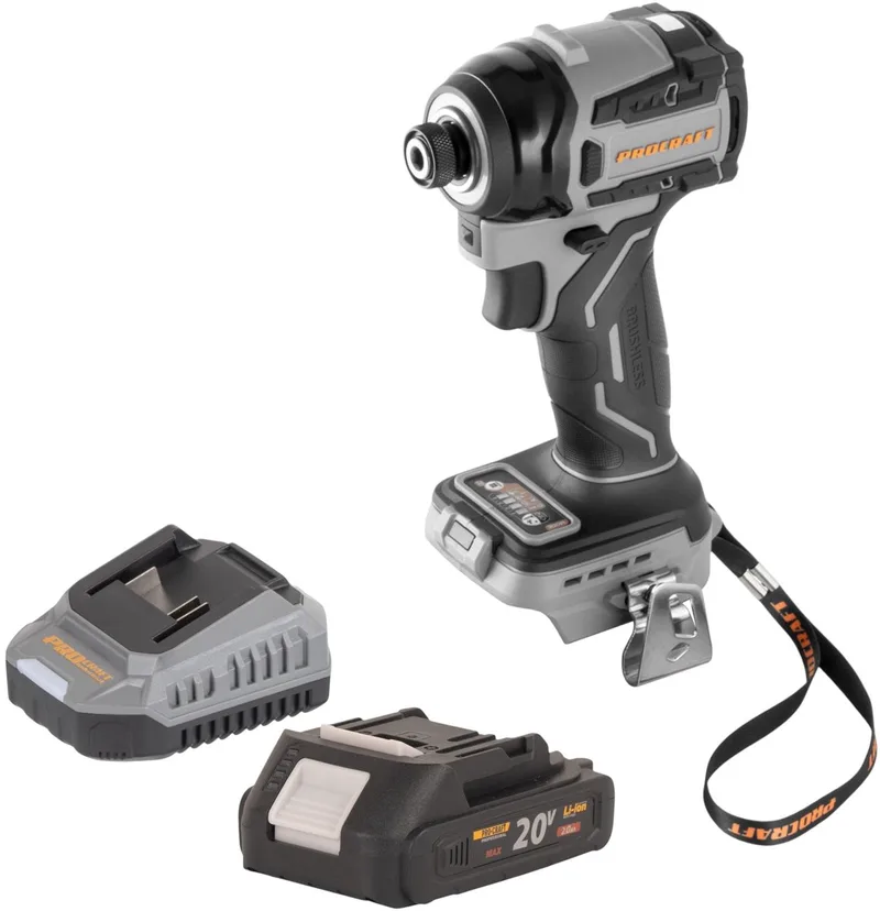ID20Abb accu-slagmoersleutel 20 V 180 Nm 1/4" + 1x accu 2,0 Ah + oplader van Procraft – productafbeelding