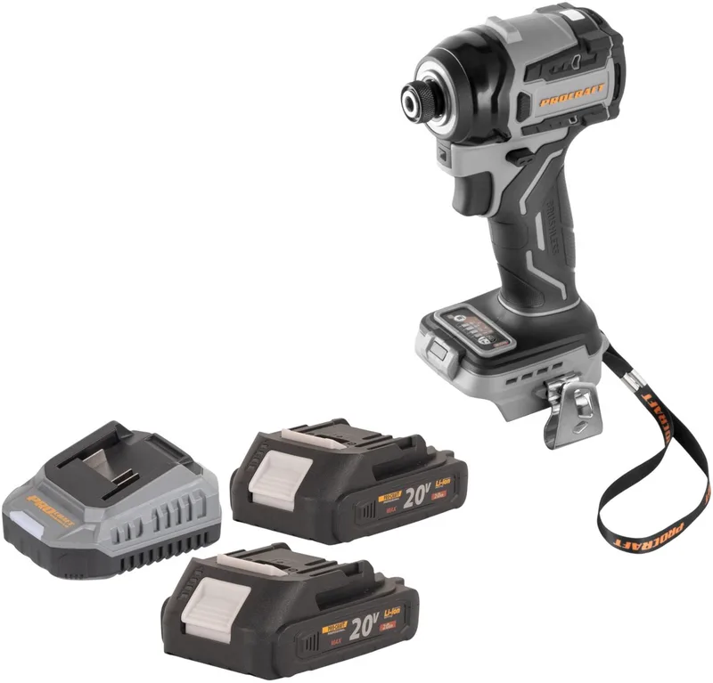 ID20Abb accu-slagmoersleutel 20 V 180 Nm 1/4" + 2x accu 2,0 Ah + oplader de Procraft – image du produit