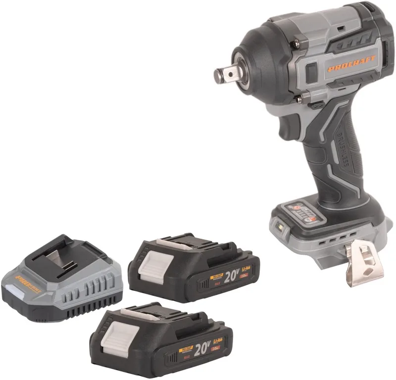IW550Abb accu slagmoersleutel 20 V 550 Nm 1/2" + 2x accu 2,0 Ah + lader de Procraft – image du produit