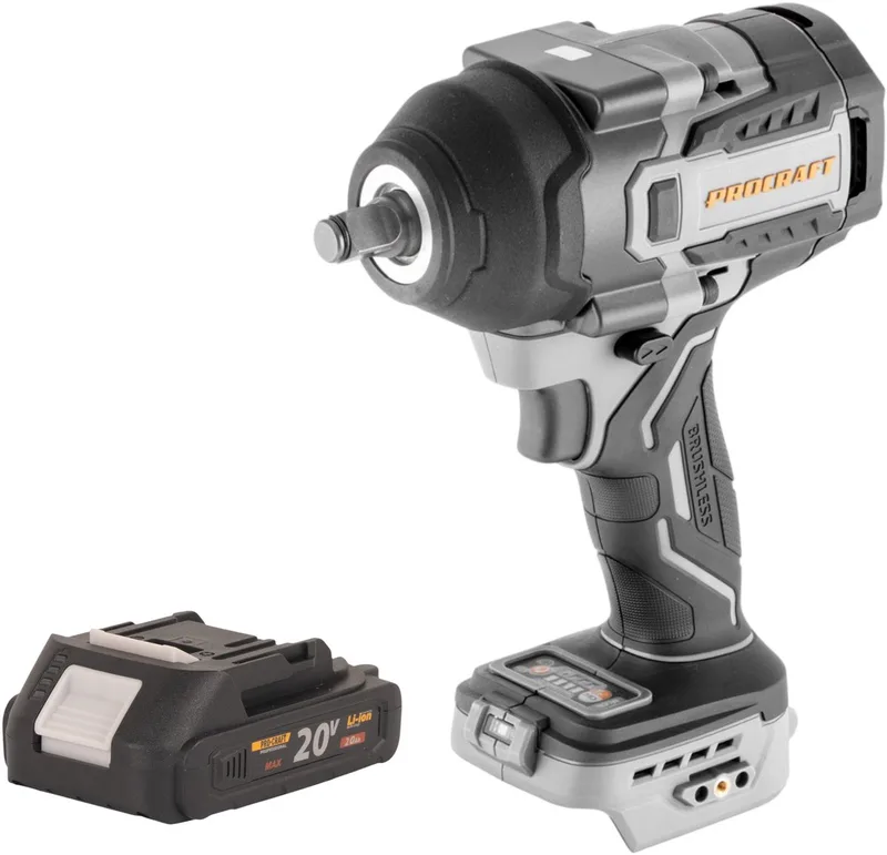IW850A-BB accu-slagmoersleutel 20 V 850 Nm 1/2" borstelloos + 1x accu 2,0 Ah - zonder oplader de Procraft – image du produit