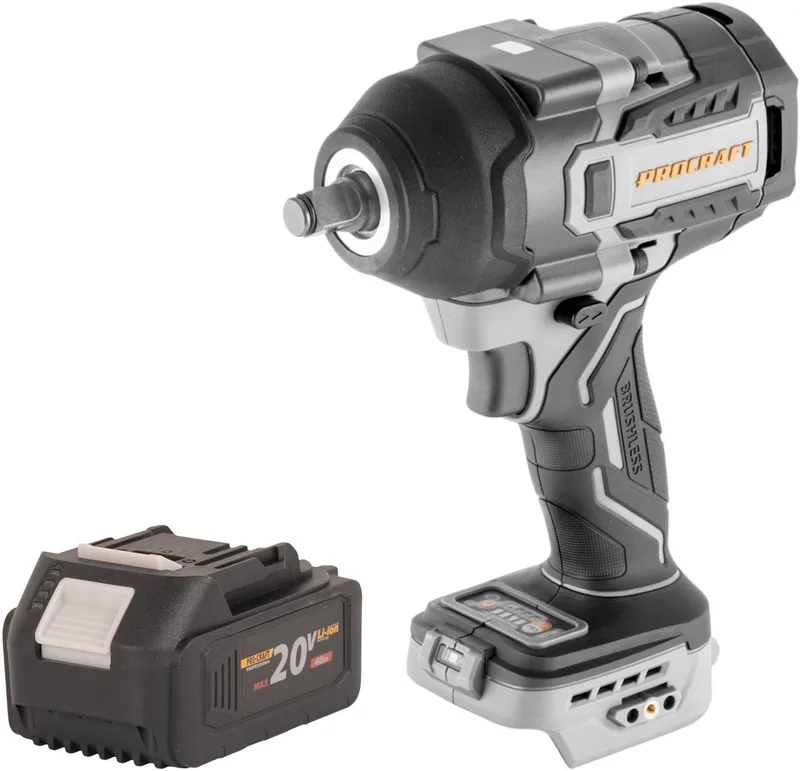 IW850A-BB accu-slagmoersleutel 20 V 850 Nm 1/2" borstelloos + 1x accu 4,0 Ah - zonder oplader de Procraft – image du produit