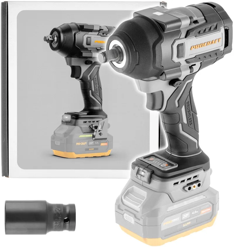 IW850A-BB accu-slagmoersleutel 20 V 850 Nm 1/2" borstelloos Solo - zonder accu, zonder oplader de Procraft – image du produit