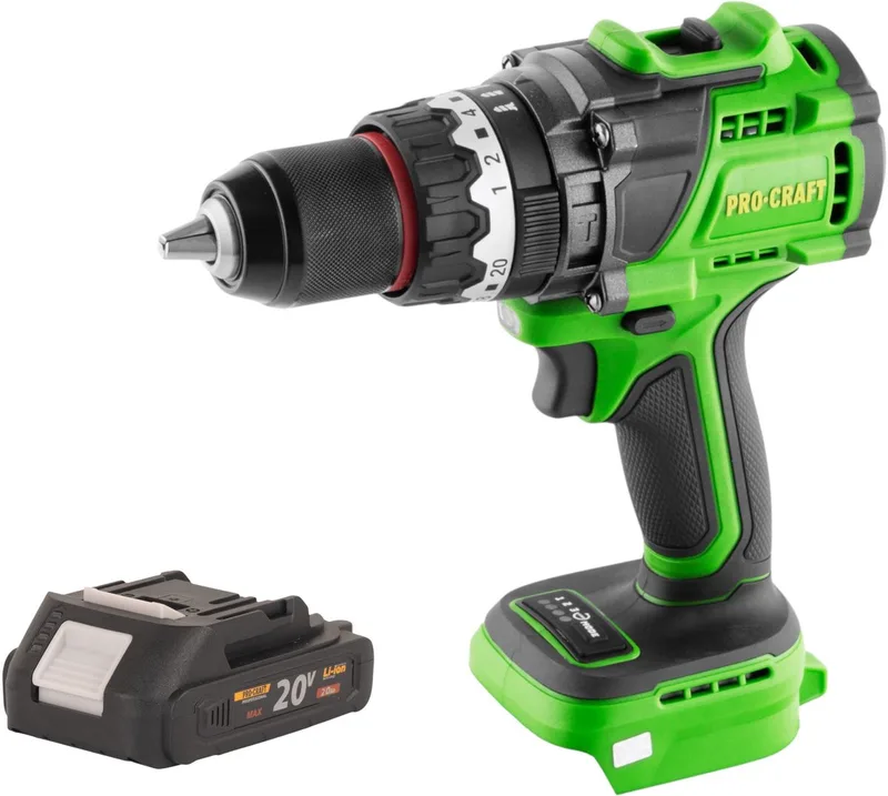 PA18ProBL-BB accu-klopboormachine 20 V 180 Nm borstelloos + 1x accu 2,0 Ah - zonder oplader de Procraft – image du produit