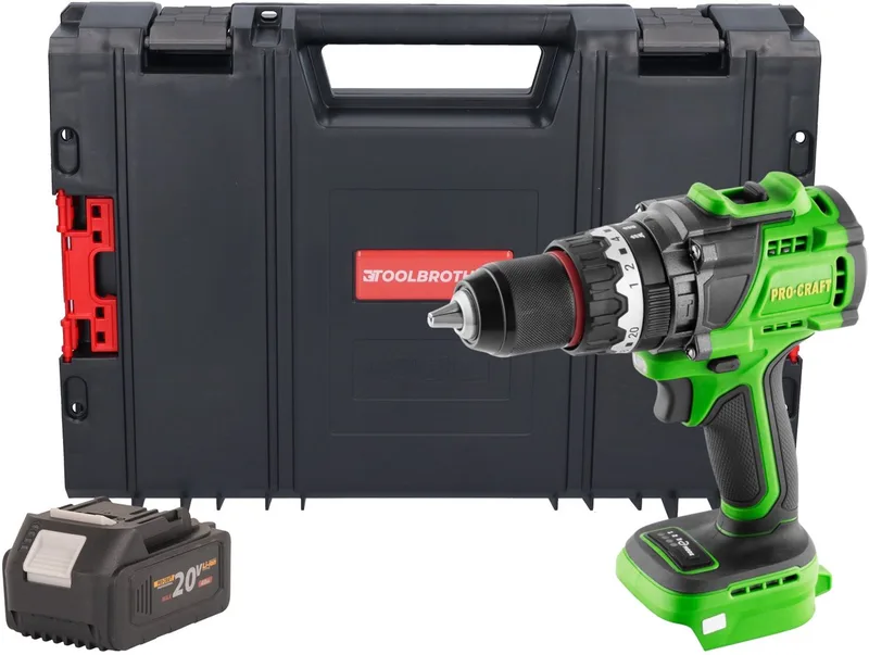 PA18ProBL-BB accu-klopboormachine 20 V 180 Nm borstelloos + 1x accu 4,0 Ah + RHINO-gereedschapskoffer - zonder oplader fra Procraft – produktbillede