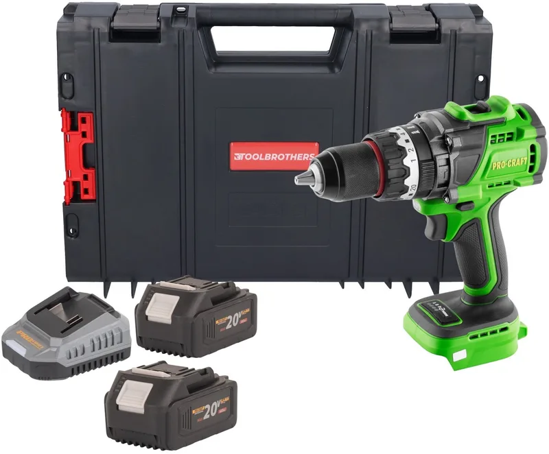 PA18ProBL-BB accu-klopboormachine 20 V 180 Nm borstelloos + 2x accu 4,0 Ah + oplader + RHINO-gereedschapskoffer de Procraft – image du produit