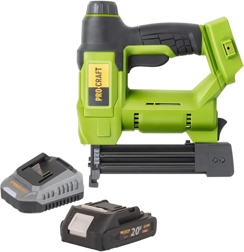 PEH20 accu-tacker 20 V 15 - 32 mm + 1x accu 2,0 Ah + oplader fra Procraft – produktbillede
