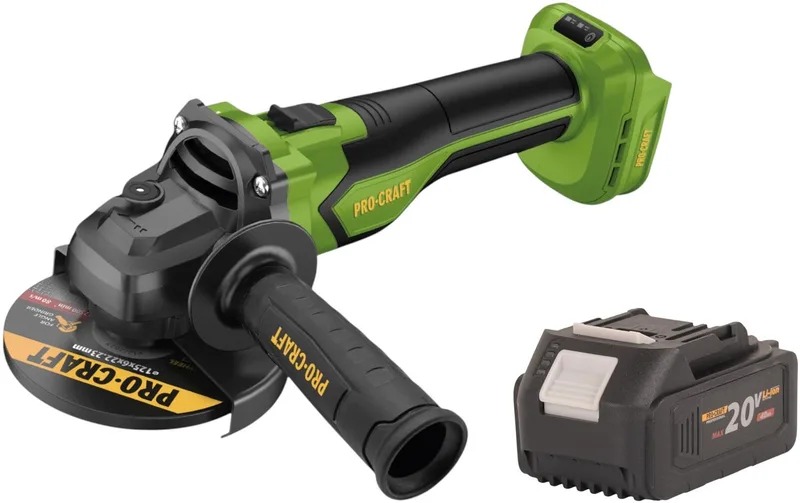 PGA22-BB accu haakse slijper 20 V 125 mm borstelloos + 1x accu 4,0 Ah - zonder oplader von Procraft – Produktbild