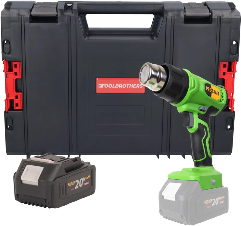 PH24bb accu-heteluchtpistool 20 V 50 - 550 °C + 1x accu 4,0 Ah + RHINO-gereedschapskoffer - zonder oplader de Procraft – image du produit