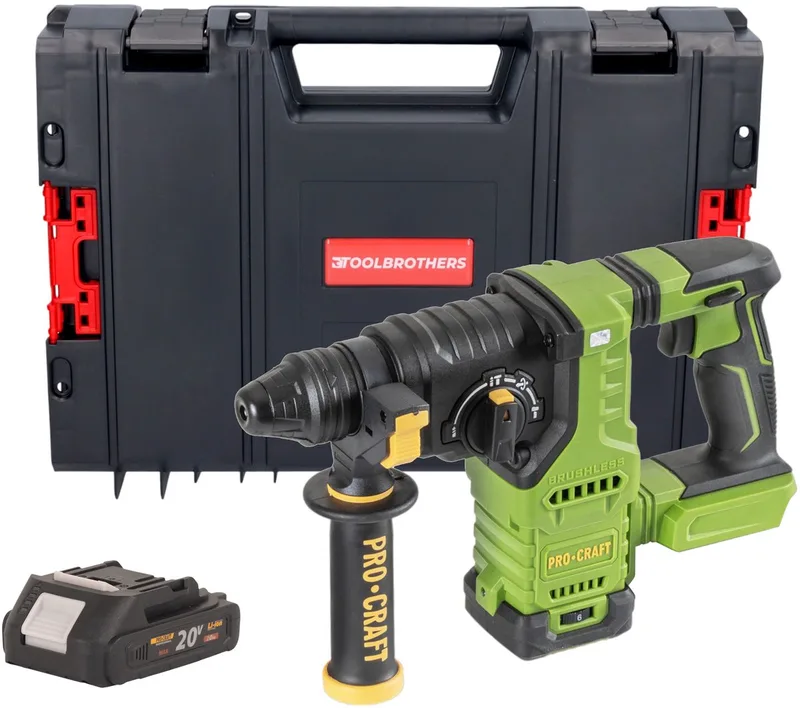 PHA30bb accu-boorhamer 20 V 2,8 J SDS plus Brushless + 1x accu 2,0 Ah + RHINO-gereedschapskoffer - zonder oplader de Procraft – image du produit