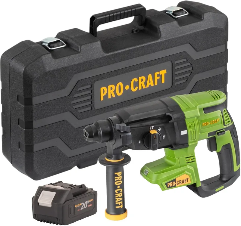 PHA40bb-c accu-boorhamer 20 V 2,6 J SDS plus borstelloos + 1x accu 4,0 Ah + koffer - zonder oplader de Procraft – image du produit