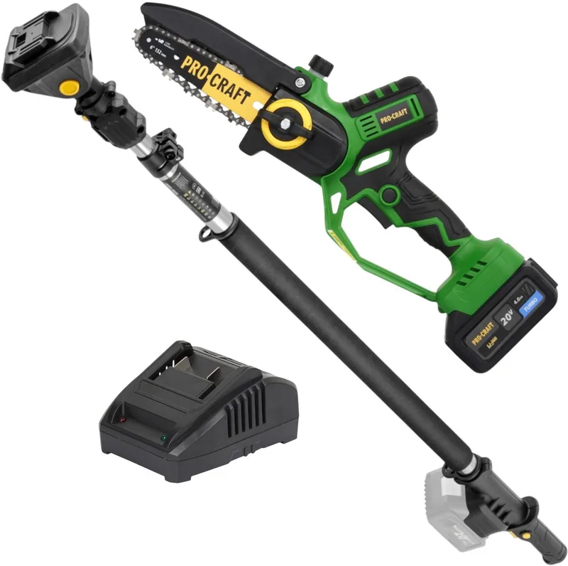 PKA32Li accu kettingzaag 20 V 203 mm borstelloos + 1x accu 4,0 Ah + oplader + koffer fra Procraft – produktbillede