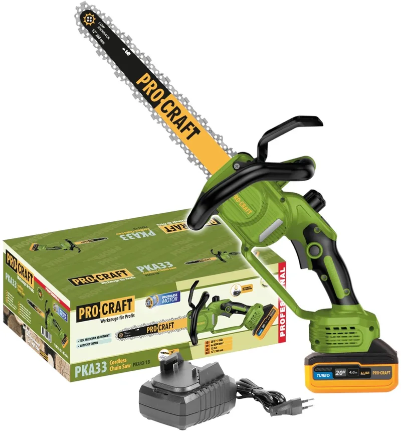PKA33-1B accukettingzaag 20 V 304 mm borstelloos + 1x accu 4,0 Ah + oplader de Procraft – image du produit