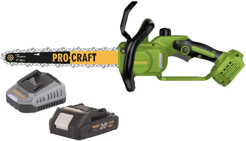 PKA33-BB accu-kettingzaag 20 V 304 mm borstelloos + 1x accu 2,0 Ah + oplader de Procraft – image du produit