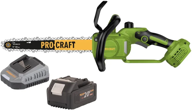 PKA33-BB accu-kettingzaag 20 V 304 mm borstelloos + 1x accu 4,0 Ah + oplader de Procraft – image du produit