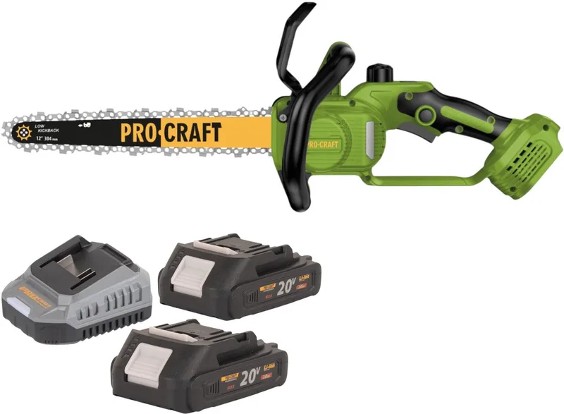 PKA33-BB accukettingzaag 20 V 304 mm borstelloos + 2x accu 2,0 Ah + oplader von Procraft – Produktbild