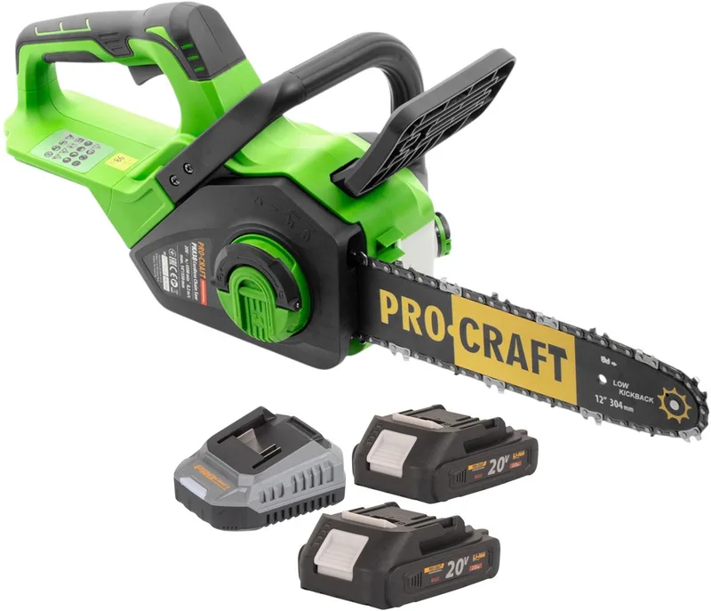 PKA38 accukettingzaag 20 V 304 mm borstelloos + 2x accu 2,0 Ah + oplader de Procraft – image du produit