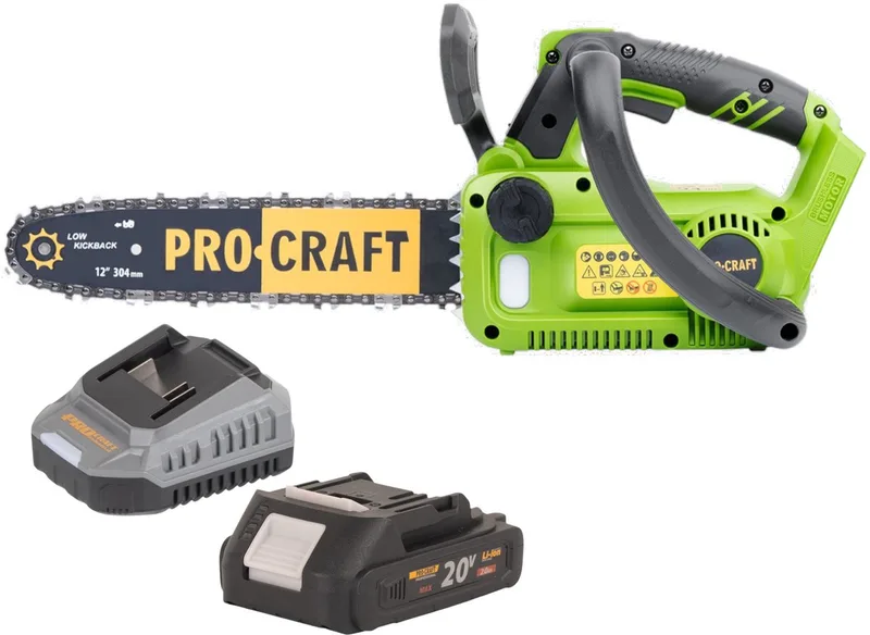 PKA42Libb accu kettingzaag 20 V 304 mm borstelloos + 1x accu 2,0 Ah + oplader de Procraft – image du produit